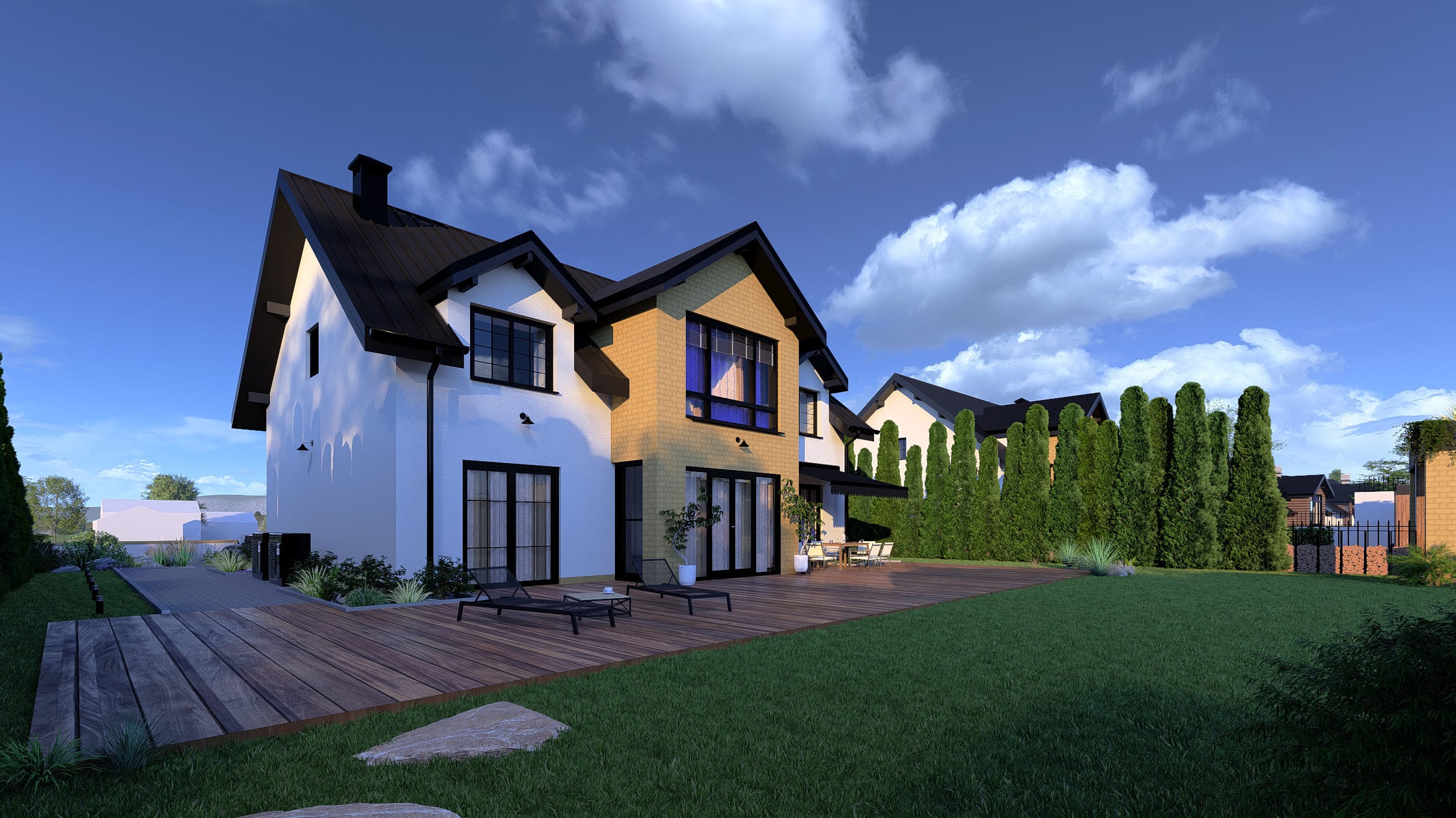 3D realistická vizualizace rodinného domu v Manělovicích